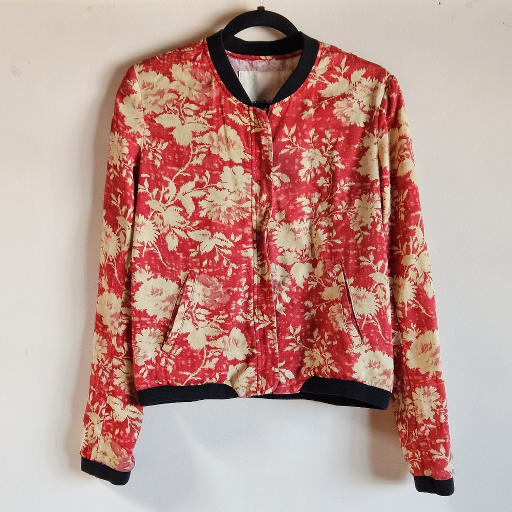 Denim & Supply Ralph Lauren Floral Cotton Baseball Jacket - Sz M